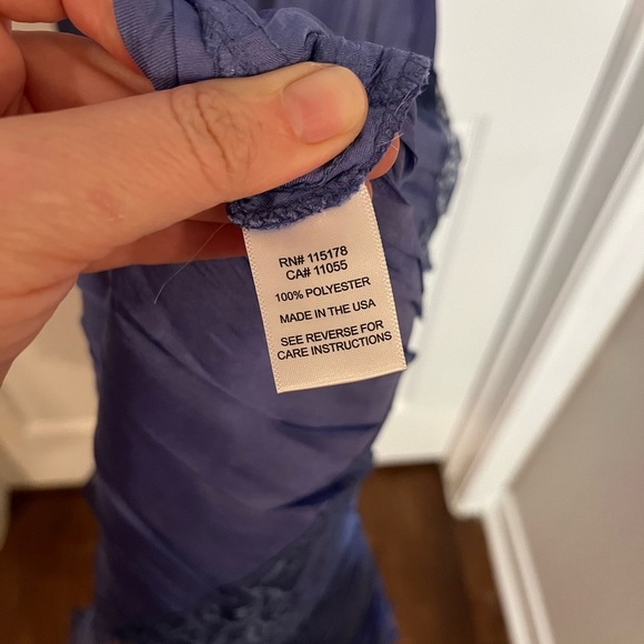 KOMAROV Beaded Charmeuse & Chiffon Tiered Dress Size M - Picture 9 of 10